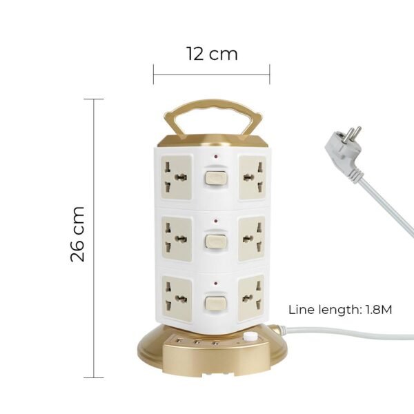Premium Tower Extension Socket with USB Ports & Individual Switches